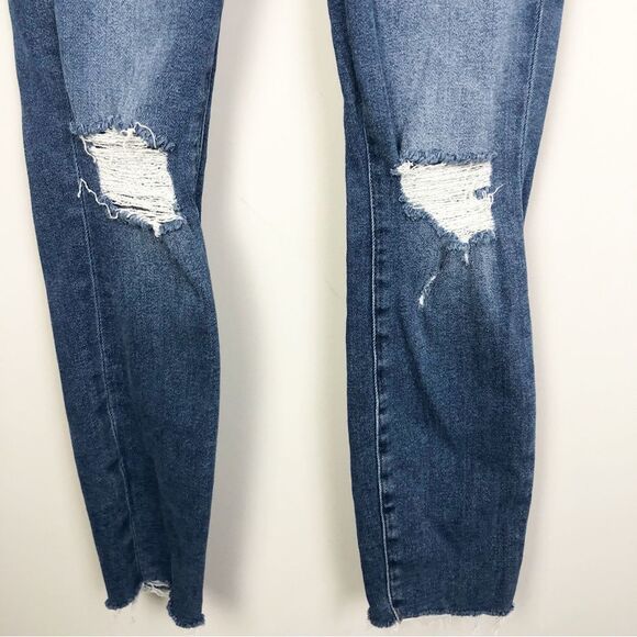 GOOD AMERICAN | Good Waist Distressed Stretchy Skinny Jeans Women’s Size 2 (26) - Picture 8 of 13
